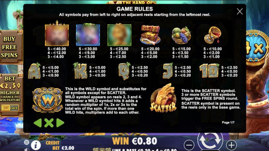 The Hand Of Midas Symbols - galacasino