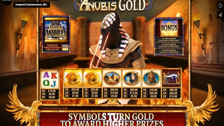 Anubis Gold Feature Symbols - galacasino