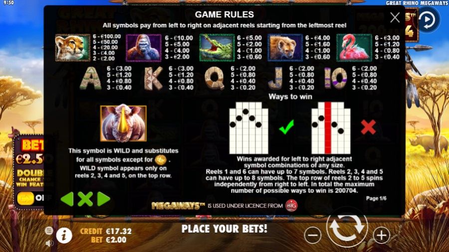 Great Rhino Megaways 2 - galacasino