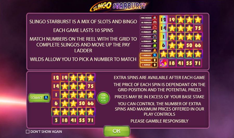 Slingo Starburst Symbols - galacasino